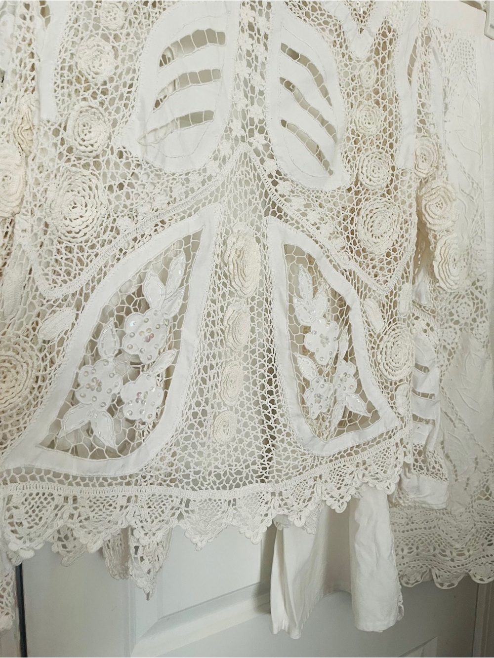 Vintage Limm’s Three Piece Beachy Romantic Lace Crochet Set with Sequins - Picture 7 of 16